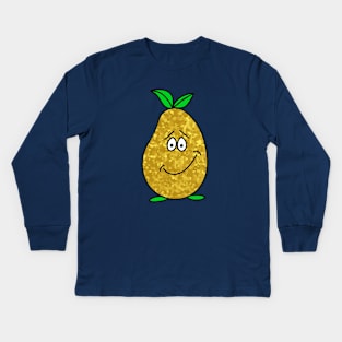 Funny  Food Happy Pear Kids Long Sleeve T-Shirt